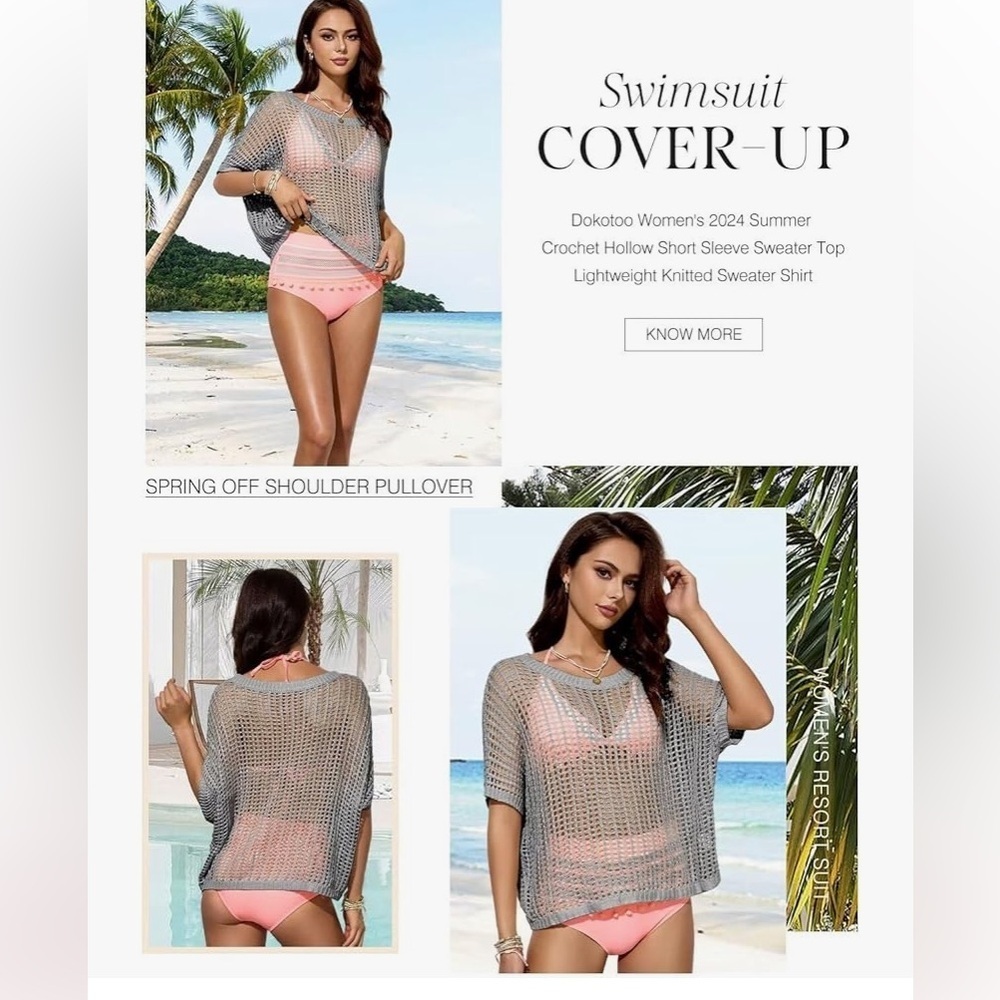 Crochet Hollow Out Knit Tops Pullover Shirts Beach
Coverup new 🆕